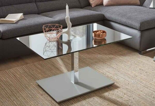 2598 Couchtisch Glas Metall höhenverstellbar