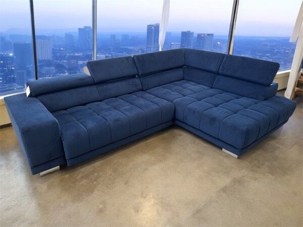 Ecksofa blau Samt