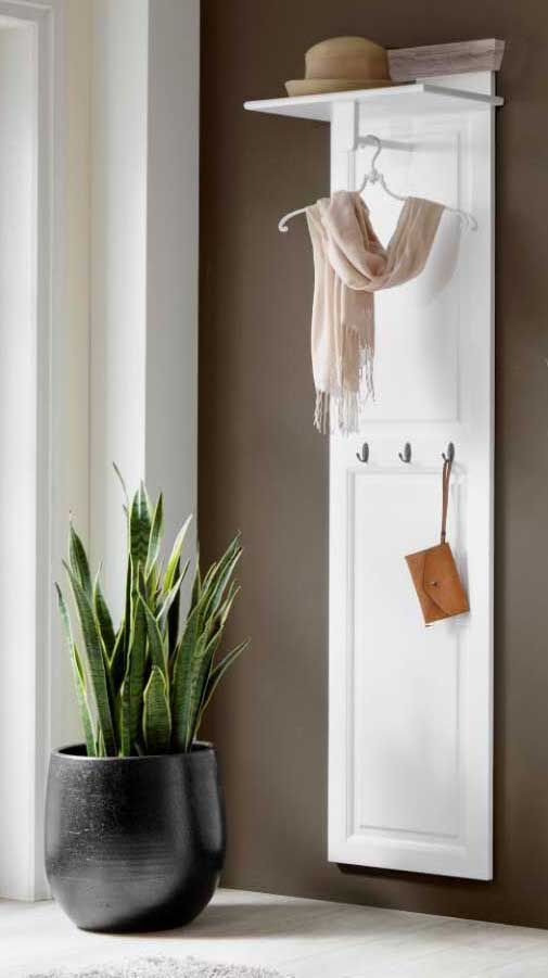 WEISS | Garderobenpaneel Wandgarderobe Garderobe Wandpaneel Kleiderstange Maxi Schwarz