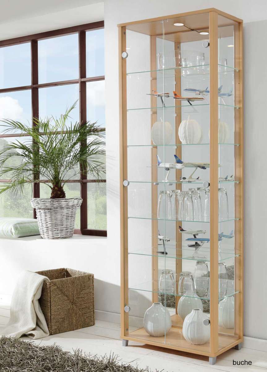 Glas Vitrine Holz verschiedene Farben