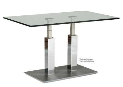 Rimini Deluxe Couchtisch Glas chrom