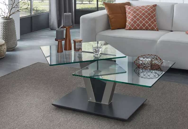 1019 Couchtisch drehbar 2 Ebenen