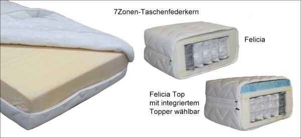 Kretschmar Felicia 7Zonen-Taschenfederkernmatratze 200x200 cm individuell