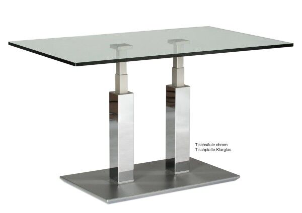 Rimini Deluxe Couchtisch Glas chrom