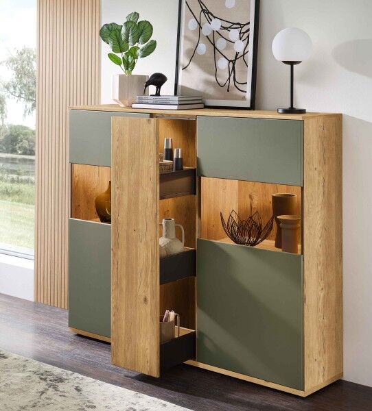 Zudar Highboard mit Apothekerauszug