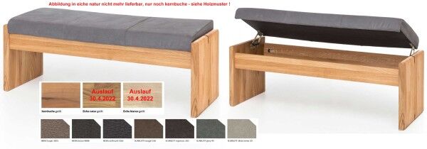 Standard Furniture Stockholm Polsterbank kernbuche massiv mit Stauraum