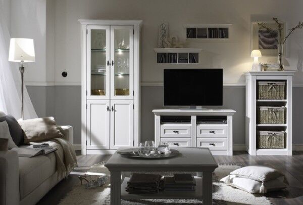 Maisonette Landhaus Wohnwand vintage weiß und mehr Farben individuell