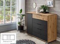 Cadiz Kommode mit Türen und Schubladen