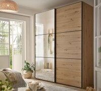 Includo Kleiderschrank mit Spiegel eiche