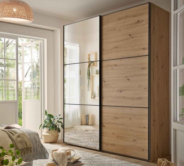 Includo Kleiderschrank mit Spiegel eiche