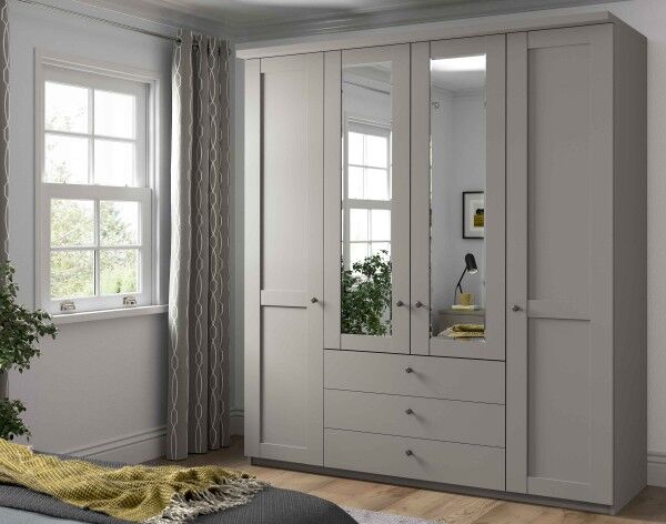 Marlow Kleiderschrank mit Spiegel und Schubladen
