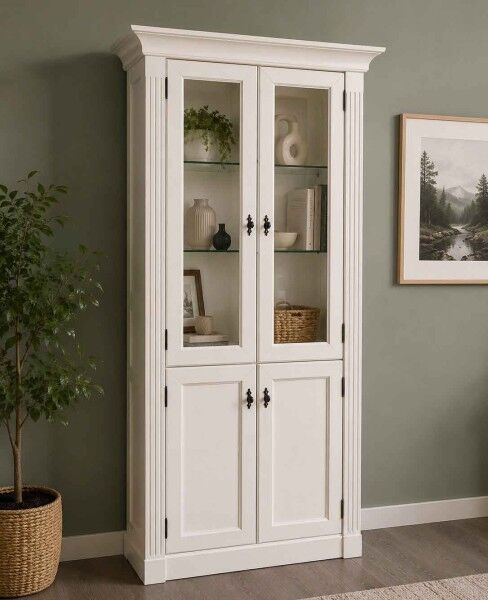 Vitrinenschrank vintage weiss