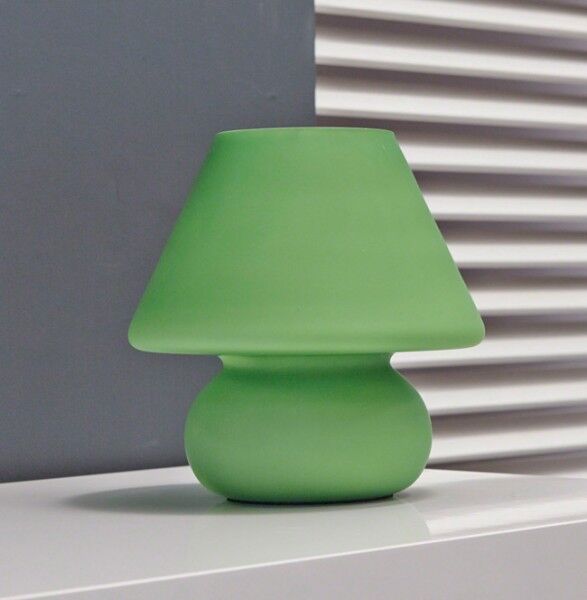 Retro Tischlampe Glas grün o. grau