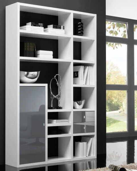 Toro schmales Bücherregal mit Türen und Schubladen individuell planen
