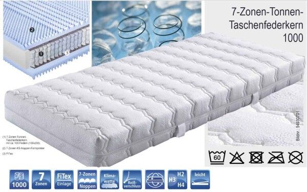 Comfort Taschenfederkernmatratze mit 1000 Federn