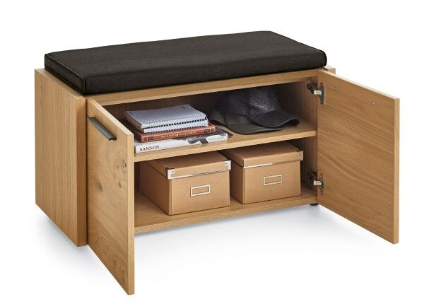 Voss Gaderobenbank 124 Balkeneiche Griff offen